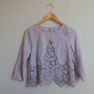 Urban outfitters kimchi blue Purple Lace Open Back Top XS